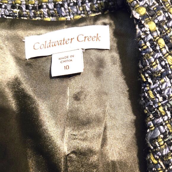 Coldwater Creek 10 Tweed Gray Women's Blazer Jacket Suit Coat Misses Sz M Medium - Picture 3 of 6